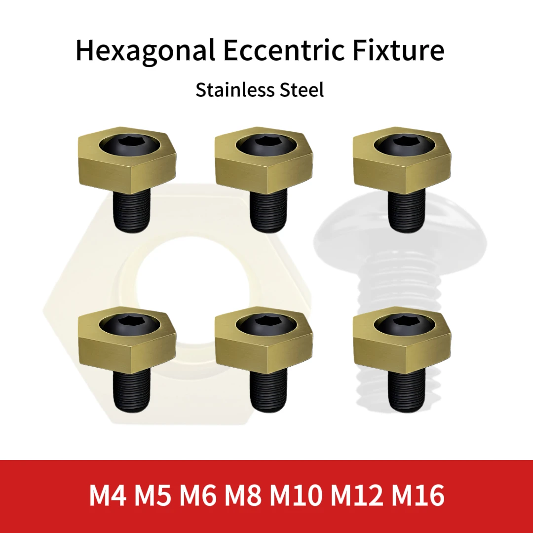 M4-M16 Hexagonal Eccentric Fixture Clamps Precision CNC OK Vise Stainless Steel Anchor Clamping with Nut for Workholding Thread