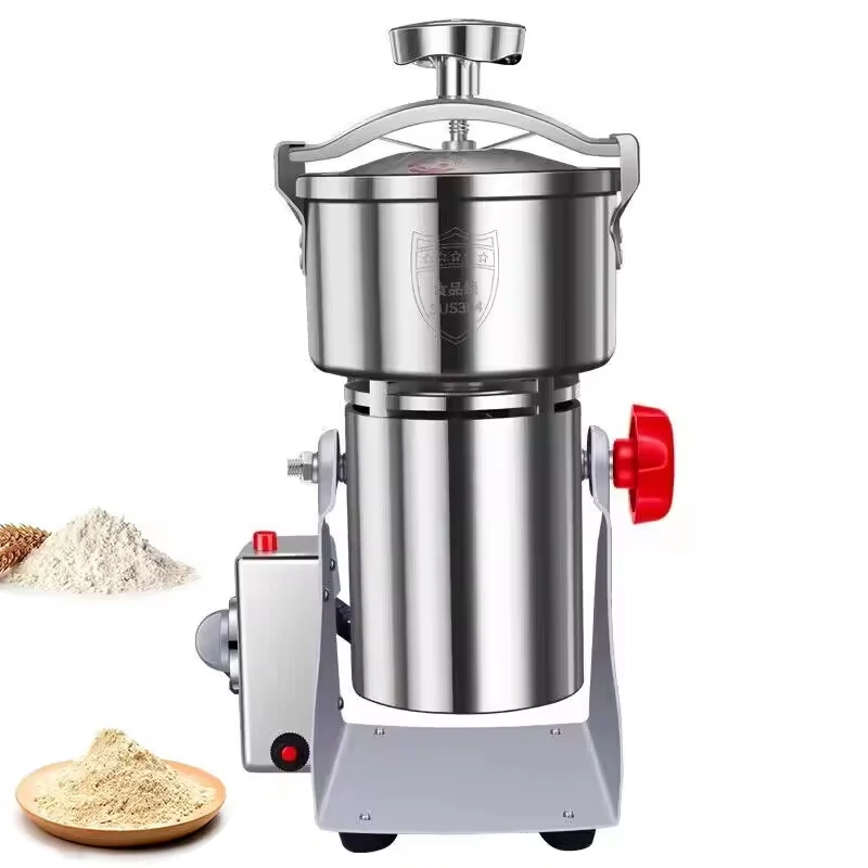 PBOBP Electric Grain Grinder Mill 1000g High-speed Spice Herb Mill Commercial Powder Machine for Dry Cereals Grain Herb Spice