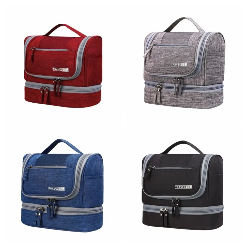 단색 걸이형 메이크업 가방 다기능 방수 화장품 정리함 옥스포드 천 대용량 세면도구 가방 유니섹스