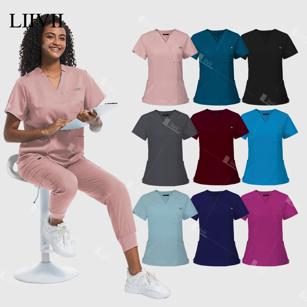 Scrubs Medical Uniforms Women Surgical Scrubs Set Hospital Clothes Doctor Nurse Work Suit Dental Clinic Accessories Spa Workwear