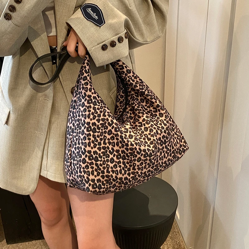 Fashion Leopard Print Bags for Women 2024 New Women\'s Handbags Ladies PU Leather Large Shoulder Bags High Quality Aesthetic Bags