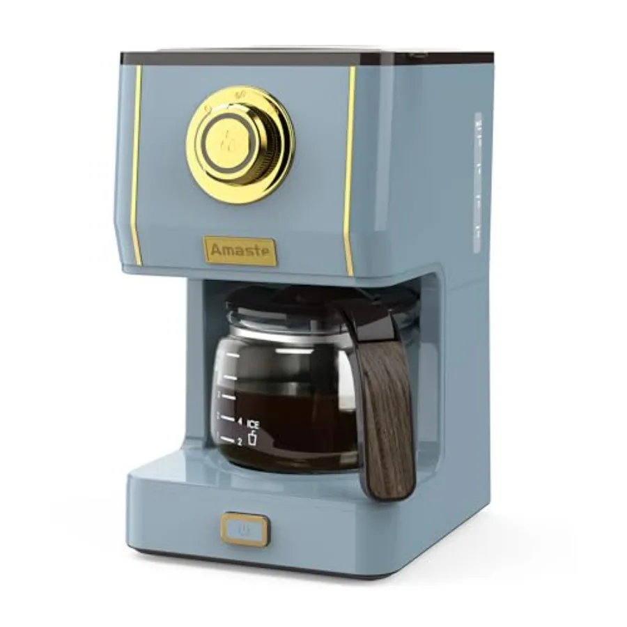 

Coffee Maker 5 Cup with Glass Carafe and Reusable Filter Three Brewing Modes Keep Warm Function Ash Blue Ideal for Home or Offi