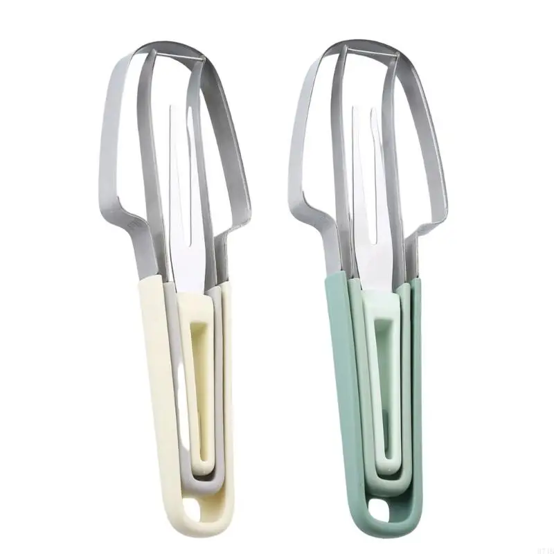 37JB 3 in 1 Stainless Steel Watermelon Cutter Camping Melon Cutter Slicer Fruit Cutting Tool Watermelon Popsicles Cutter