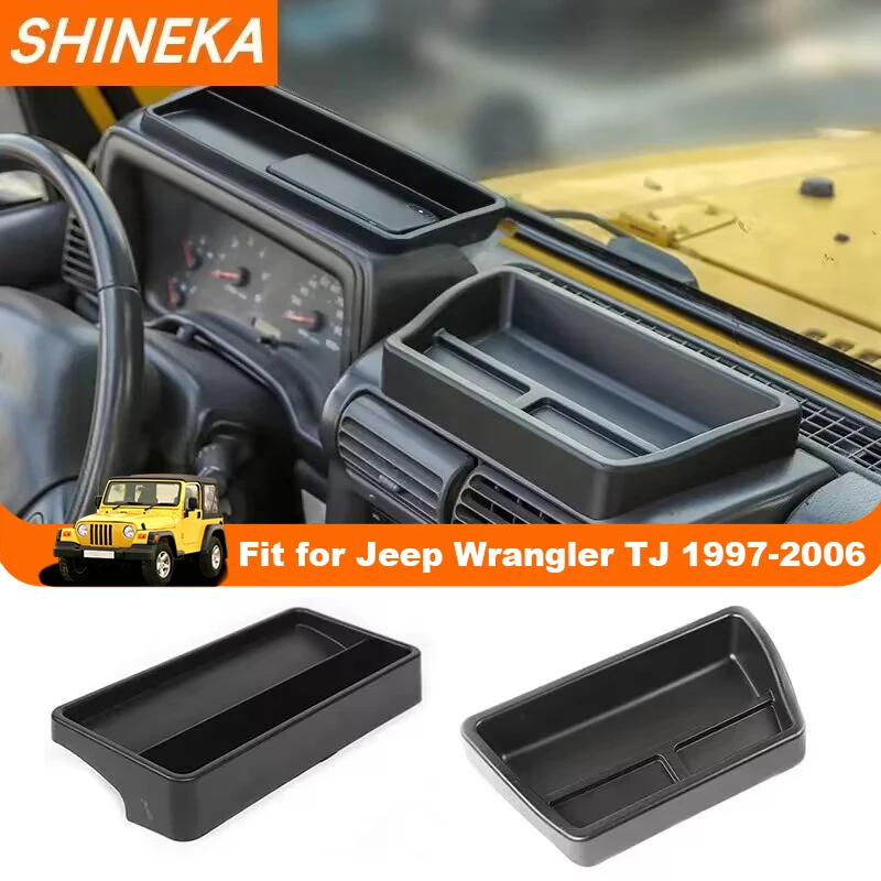 SHINEKA Przechowywanie i porządkowanie dla Jeep Wrangler Samochodowa konsola środkowa Deska rozdzielcza Schowek Akcesoria dla Jeep Wrangler TJ 1997-2006