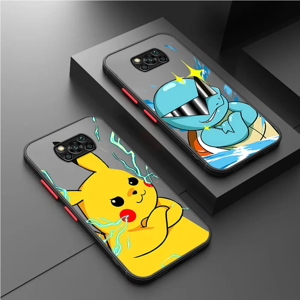 Pokemon Pikachu Cartoon Case For Xiaoimi Poco X3 NFC 11T Pro 11 Lite X5 X4 12 13 9T 12X F3 M5 C40 C50 C51 Funda Back Phone Cover