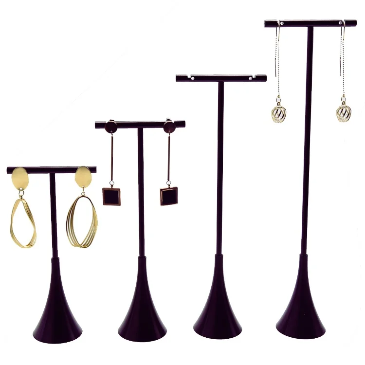 

# Gold Metal T-Bar Hanging Earrings Display Stand Wholesale Rack Holder For Jewelry Shop Stylish Container For Ear