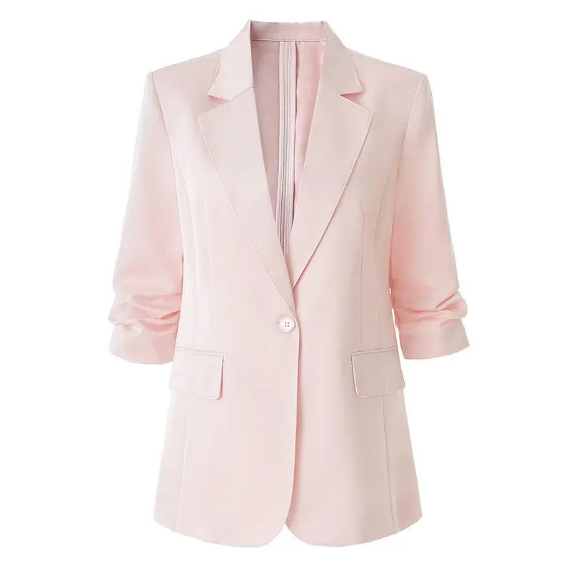 

Casual Summer New Style Air Conditioned Room One Button Cool mid Sleeve Commute Top Elegant One Button Suit Women's Fashion