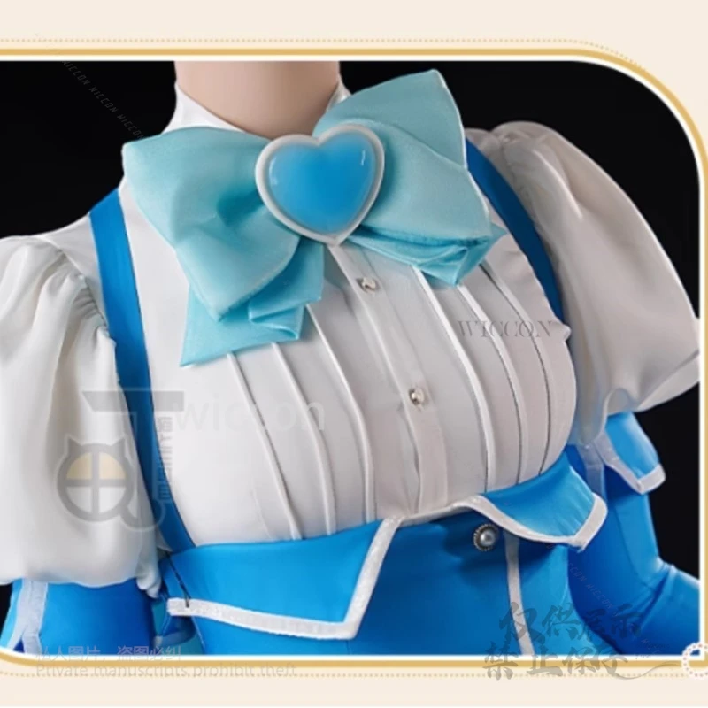 أزياء أنيمي غوشينغ فوق الفتيات السحرية ميناكامي سايو التأثيرية فستان أزرق سحري باروكات للهالوين فستان نسائي كاواي مخصص