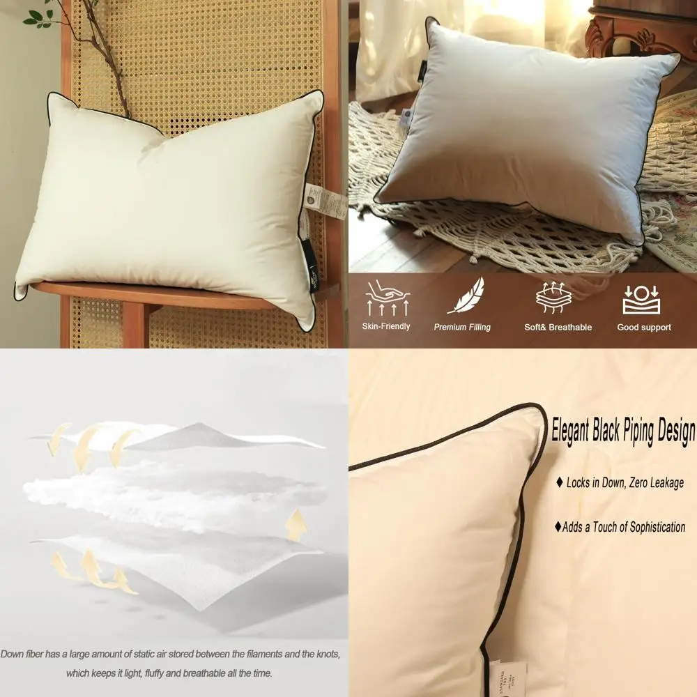 

Queen Size Luxury Down Pillow - Plush Comfort for Supreme Support and Leisure