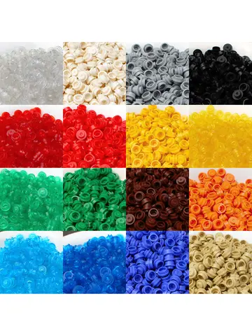 Compatible With LEGO 6141 Plate 1x1 Round Bricks Toys DIY Parts Moc Transparent Blue Building Blocks 4073 Ocean Seawater House