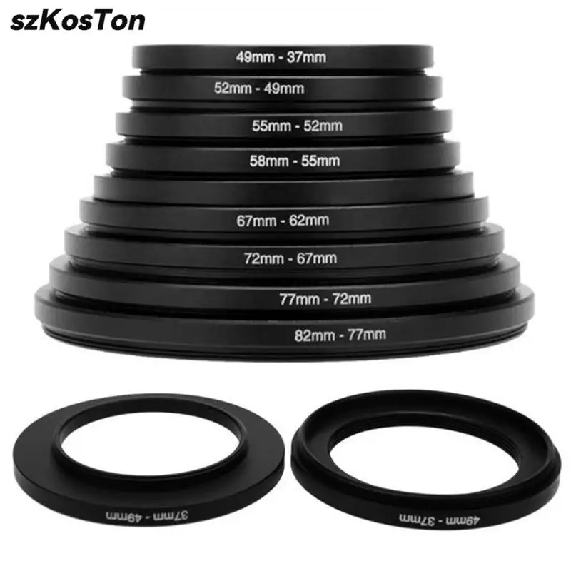 

9/18Pcs Camera Lens Filter Step Up/Down Adapter Ring Set 37-82mm 82-37mm for Canon Nikon Sony DSLR Camera Lens