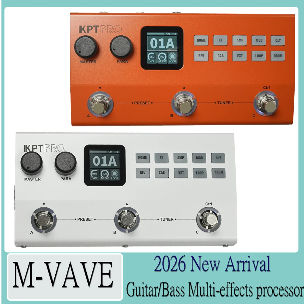 M-VAVE KPT PRO Guitar Effects Processor Upgraded Version Effector with Drum Machine XLR Output | Bluetooth Function Effect Pedal