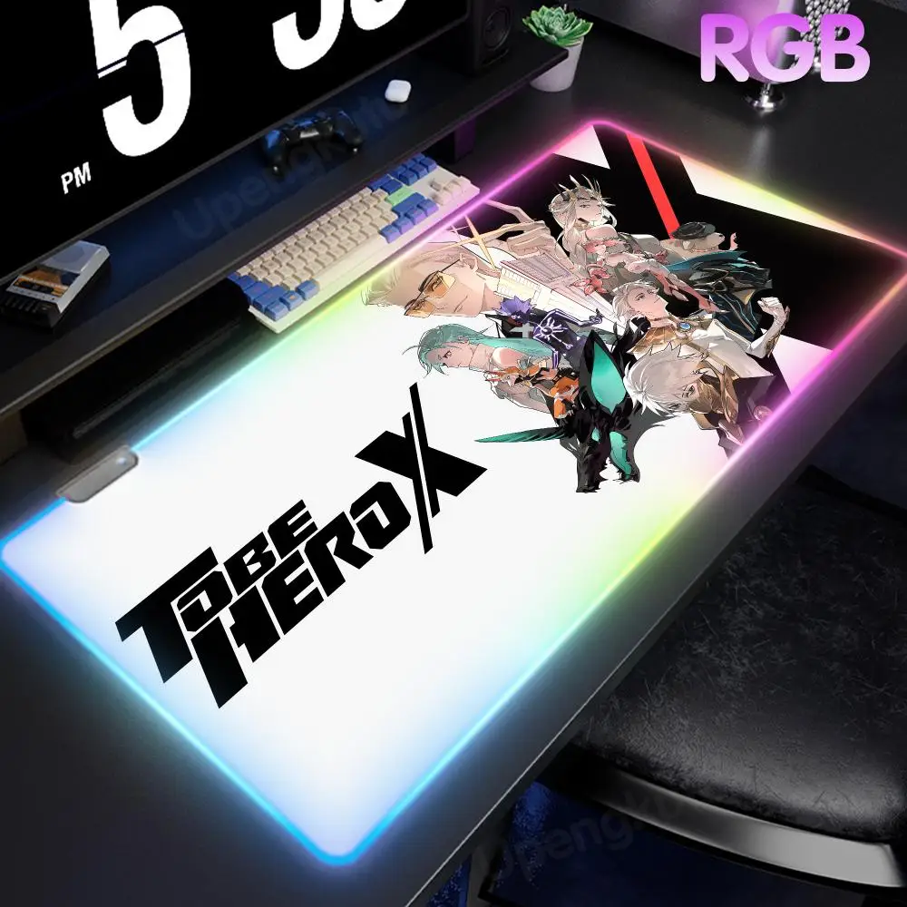 To Be Hero X Mouse Pad RGB LED Gamer Luminous Top Selling Wholesale Almohadilla De Escritorio Desk Tapete Para Escritorio Mat