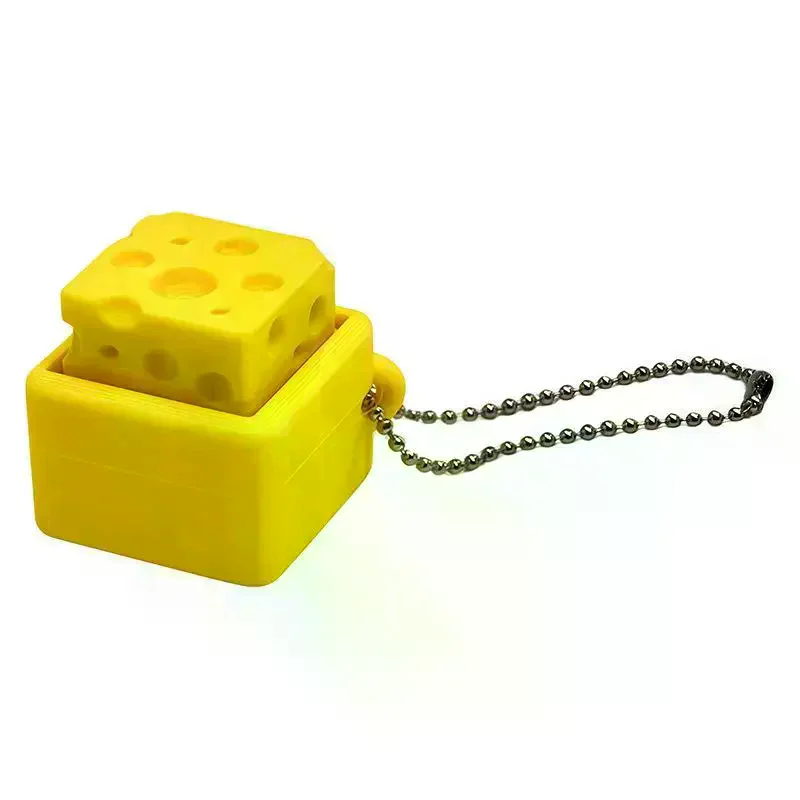 Cheese Shaped Fidget Keychain, Cute Stress Relief Toy, Daily Carry Gift For Kids, Teens & Adults