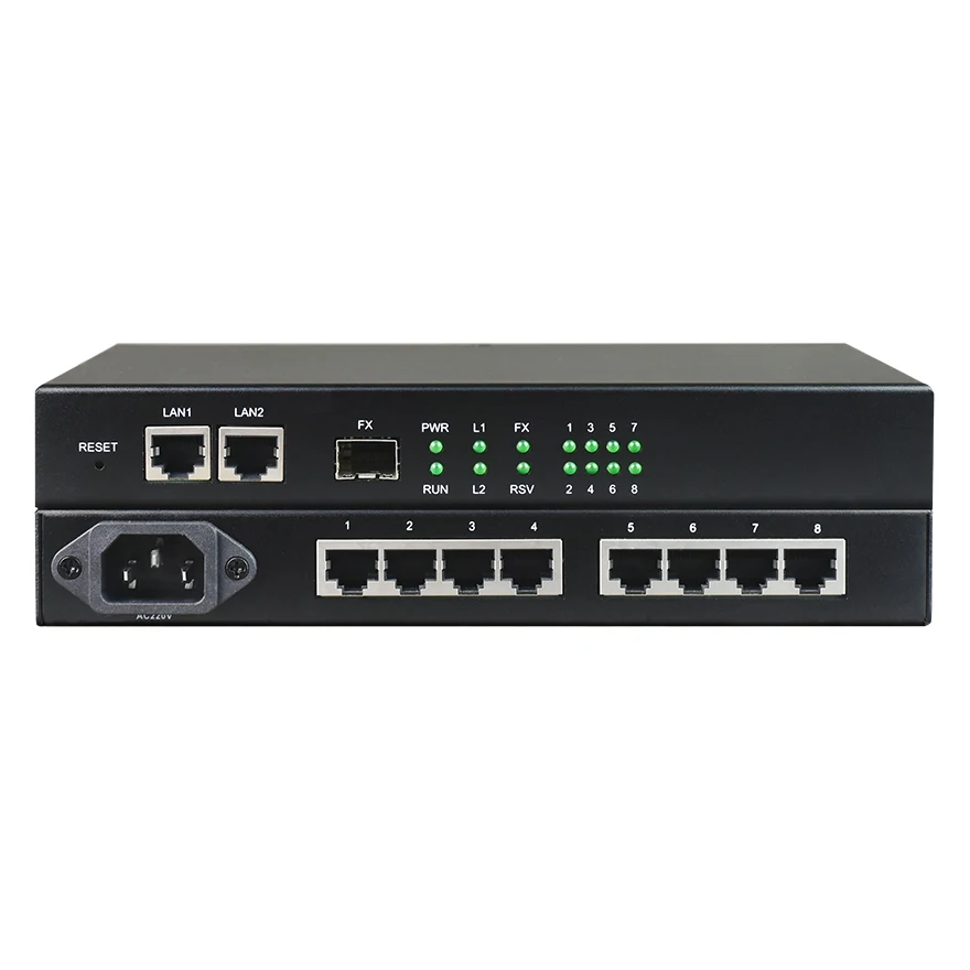 Bester Preis EM4/2 TDM Voip 8 Voice Over IP FXS/FXO Over Ethernet Gateway FCT-O8/FCT-S8