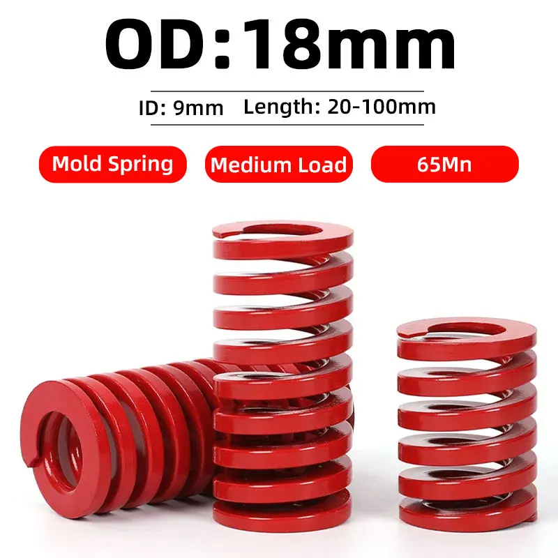 

Obelix 1PCS Compression Die Spring Spiral Stamping Rectangular Springs Outer Diameter18mm Inner Diameter 9mm Length 20-100mm