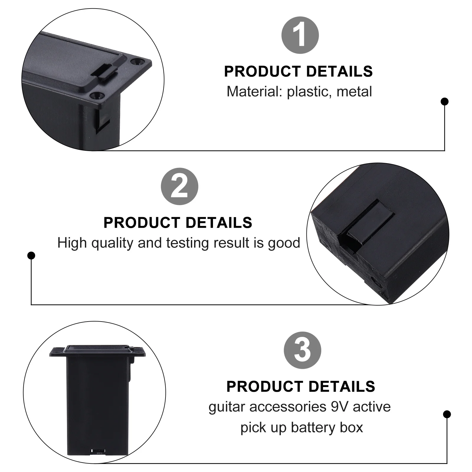 3 قطعة حامل لاقط الجيتار المتين 9 فولت حافظة بلاستيكية معدنية للمنزل Ktv أداء حامل لاقط الجيتار