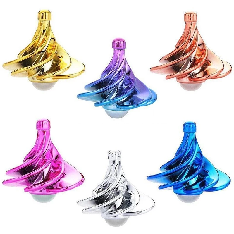 Pneumatic Gyro Decompression Toy Gyro Colorful Wind Blowing Rotating Gyro Pneumatic Spinning Top Fidget Toys For Children Gift