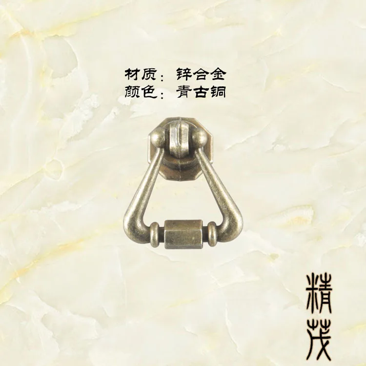 Drawer single hole Chinese wardrobe cabinet European bronze American antique cabinet door handle