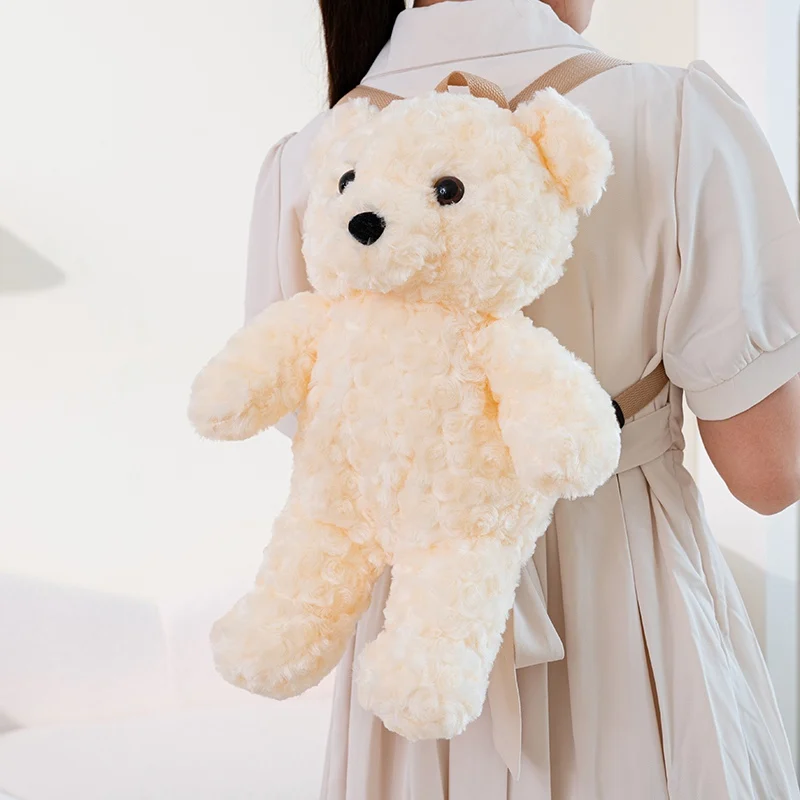 Teddy Bear Plush Backpack Kawaii Plushie Doll Fur Bag Girls Boys Bag Shoulder Bag Mini Knapsack Bags Gifts For Birthday