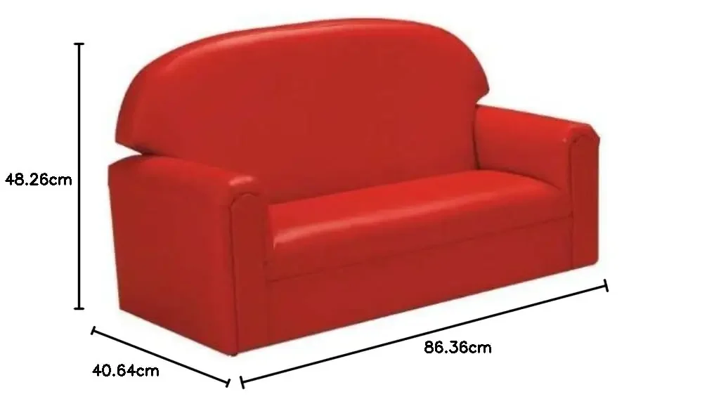 Brand New World Toddler Premium Vinyl Upholstery Sofa, Red