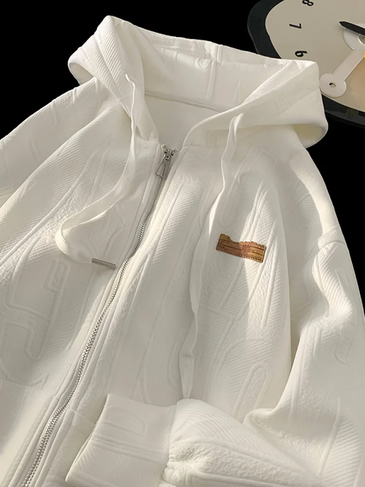 

Casual Hooded Open Cardigan Sweatirt for Boys Spring Autumn New Faion Loose Teenagers Hooded Top Coat Anti-Wrinkle Treaent