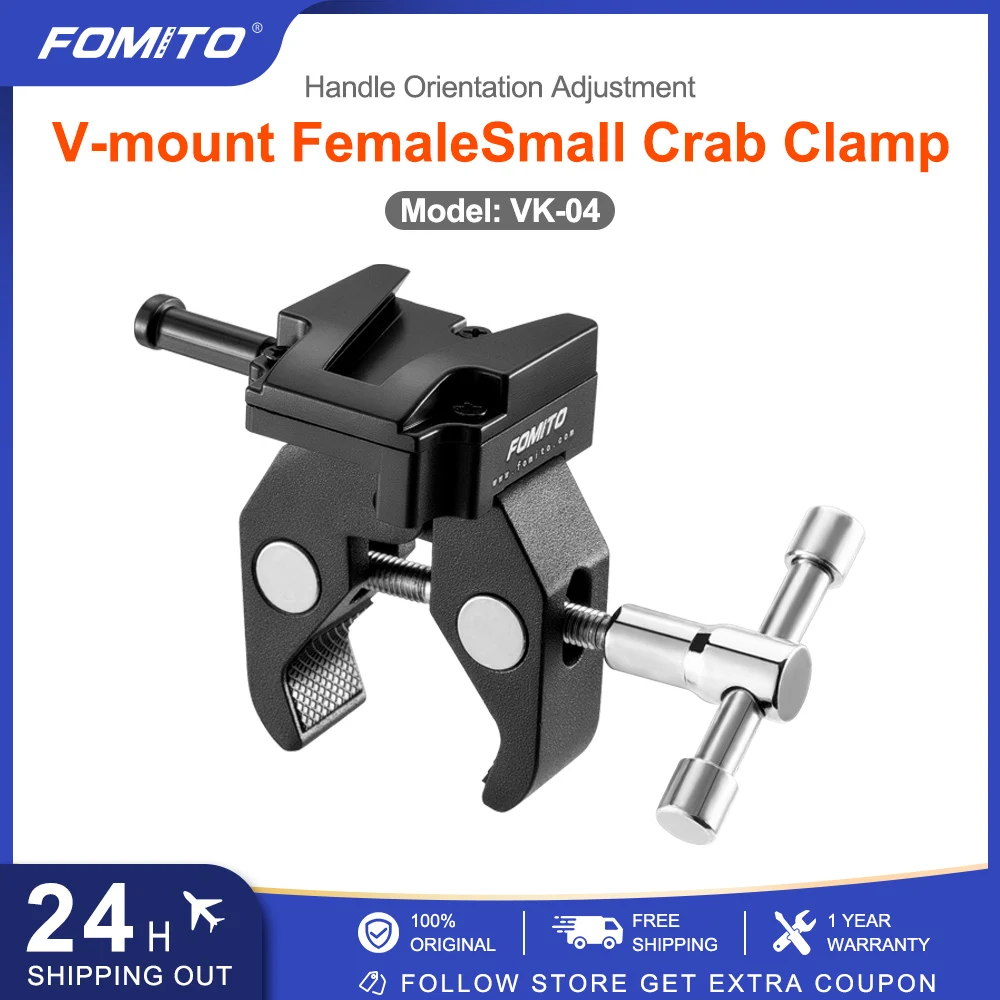 FOMITO V-Mount Battery Clamp Clip Holder Quick Release Plate for Studio Flash Light Camera Tripod Monopod