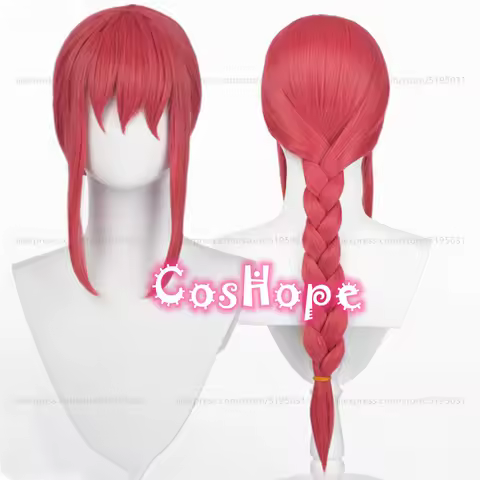 Makima Cosplay Wig Pre Styled Braided Wig Rose Red Wig Cosplay Anime Cosplay Wigs Heat Resistant Synthetic Wigs