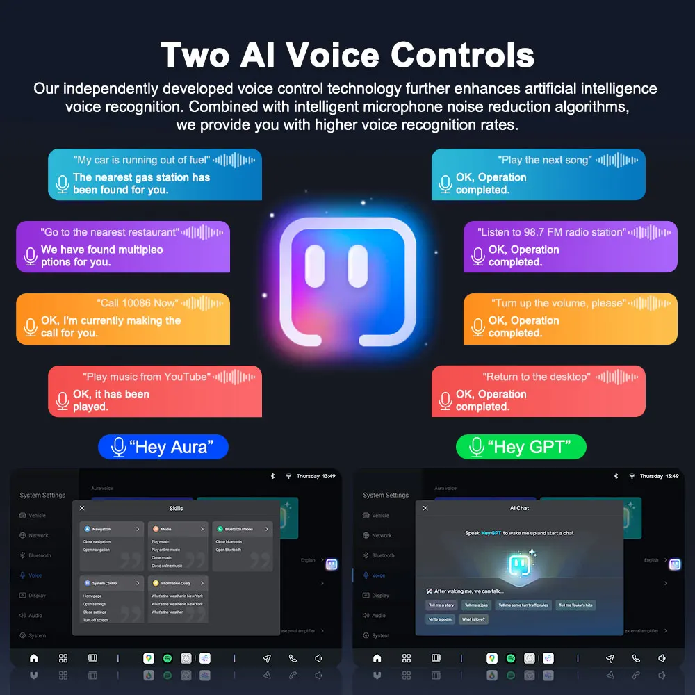 13 بوصة 2K IPS سيارة ستيريو لاسلكي CarPlay أندرويد السيارات نظام تحديد المواقع سبليت شاشة ChatGPT AI Carplay راديو التحكم الصوتي راديو السيارة لتحديد المواقع #1