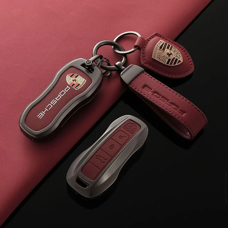 Car Key Case Cover Shell For Porsche Panamera Spyder Carrera Macan Boxster Cayman Cayenne 911 970 981 991 Keychain Accessories