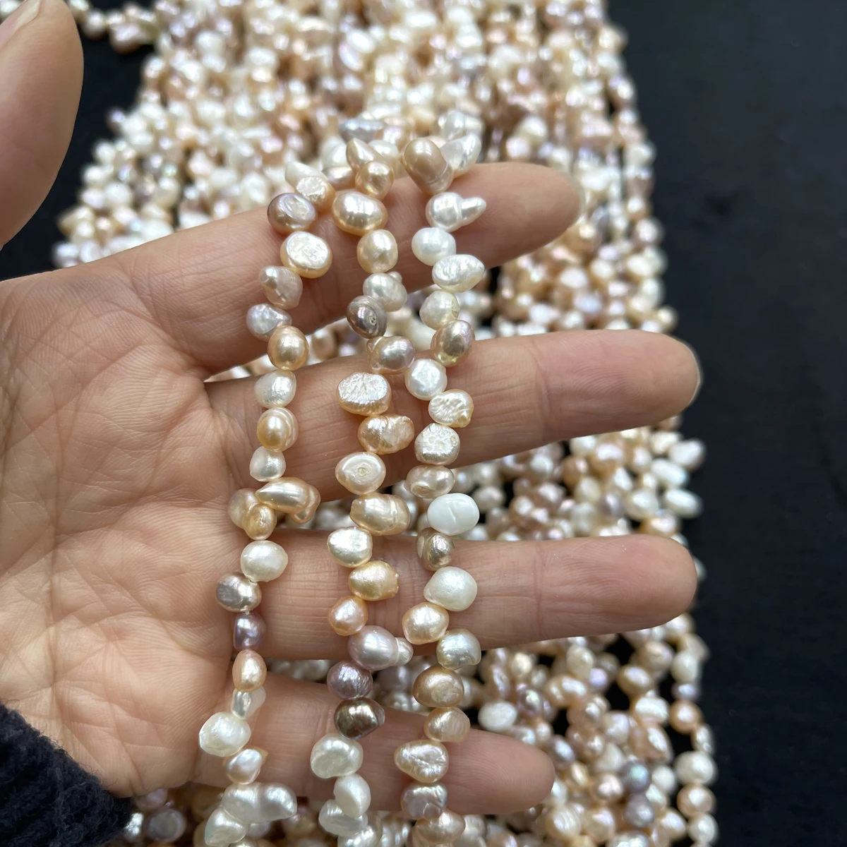 

5-6mm Colored Natural Pearl Irregular Shape Semi-Finished Beads for Jewelry Making Supplies DIY Necklace Bracelet Accessories