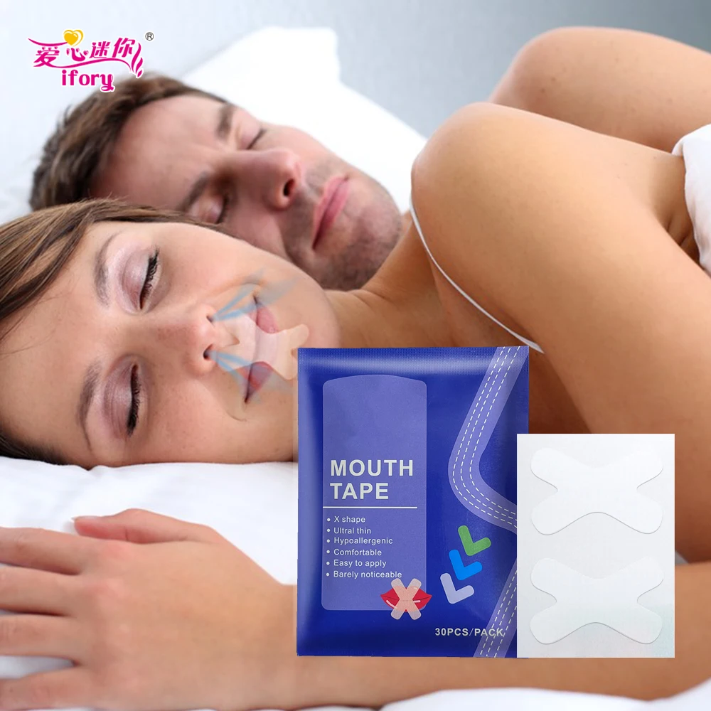 Ifory 30Pcs/Pack Closed Mouth Sticker Sleep Strips For Breathing Improved Nighttime Sleeping Mini Relieve Anti-Snoring Patch