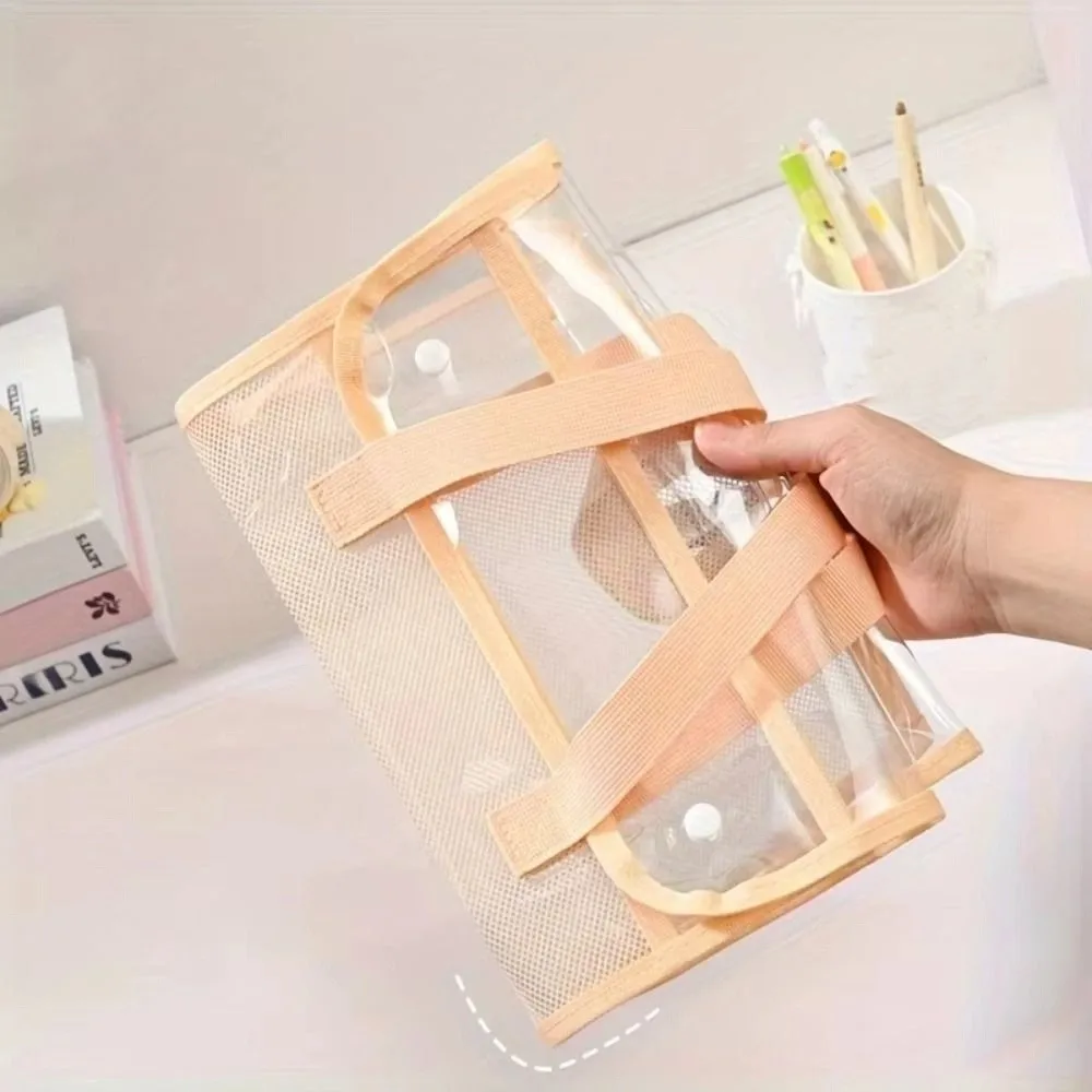 

Large Capacity Test Paper Storage Bag Transparent Durable Handheld File Folder Office Supplies PVC Document Bag Storage Pouch
