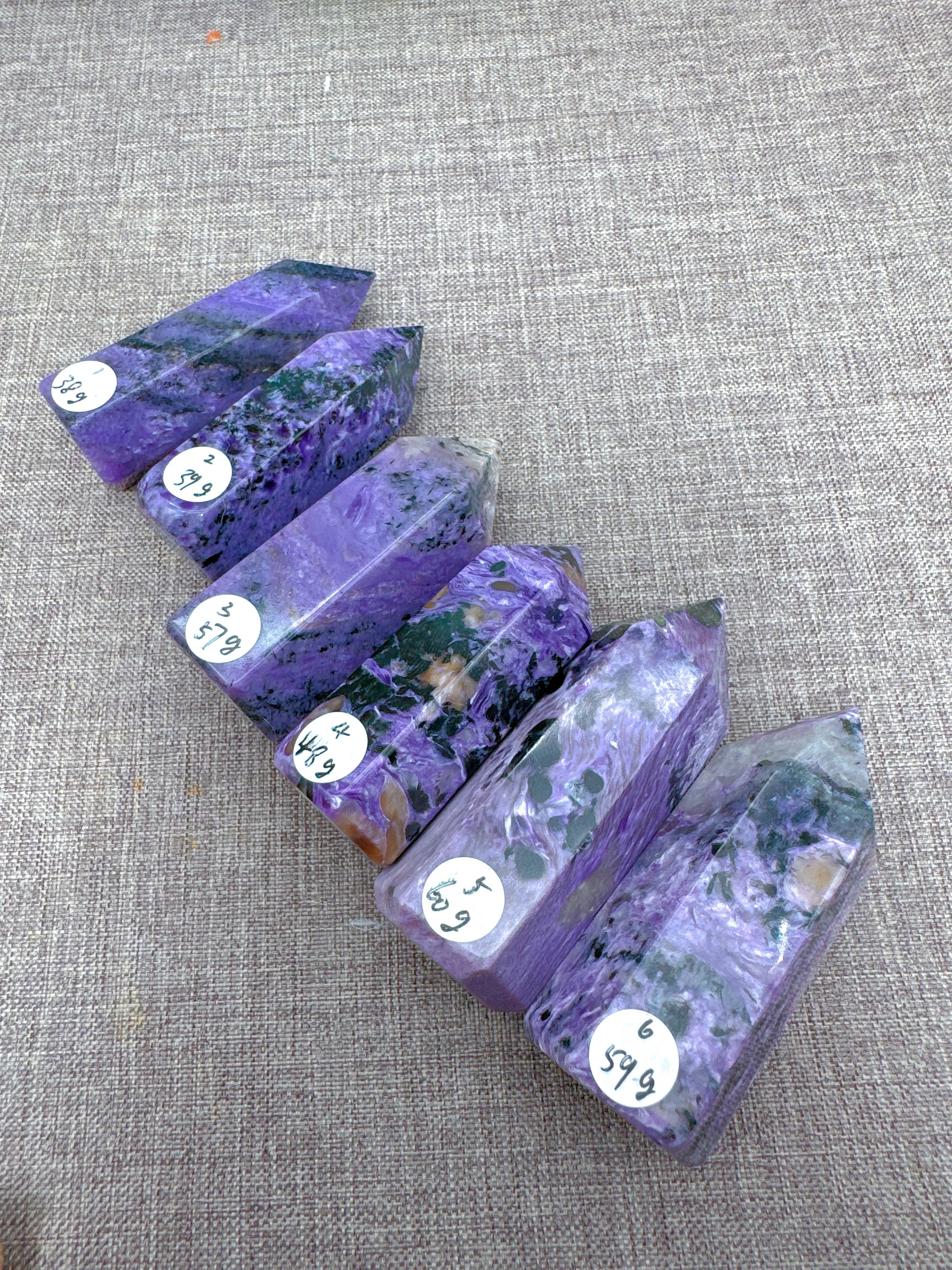 Natural Crystal Charoite Tower Colorful Flashy Scintillating High Quality Obelisk Prismatic Gemstones Mineral Rare Gift