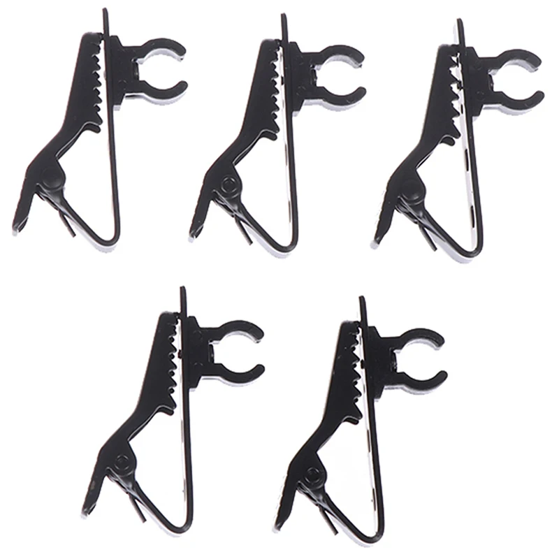 【5pcs Microphone Iron Clip Tie Clip Mic Lapel Collar Clip Microphone Accessories】