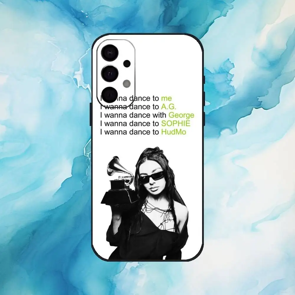 حافظة هاتف Singer C-CharliXCX BRAT لهاتف سامسونج جالاكسي A73، A72، A71، A70، A53، A52، A51، غطاء أسود ناعم آخر