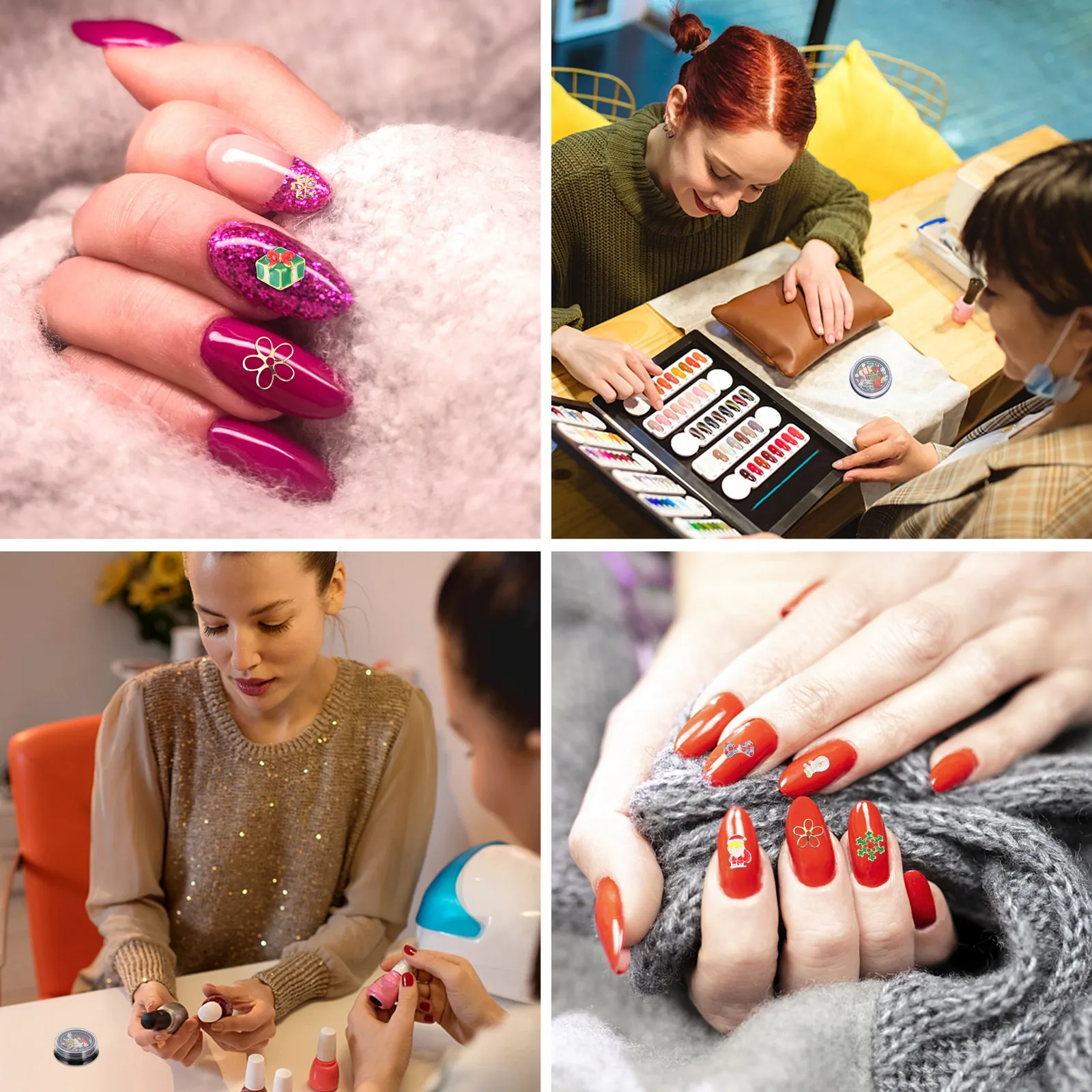 6 Boxes Decoration for Nails Sequins Manicure Decorations Art Character Parts Christmas Charms Design