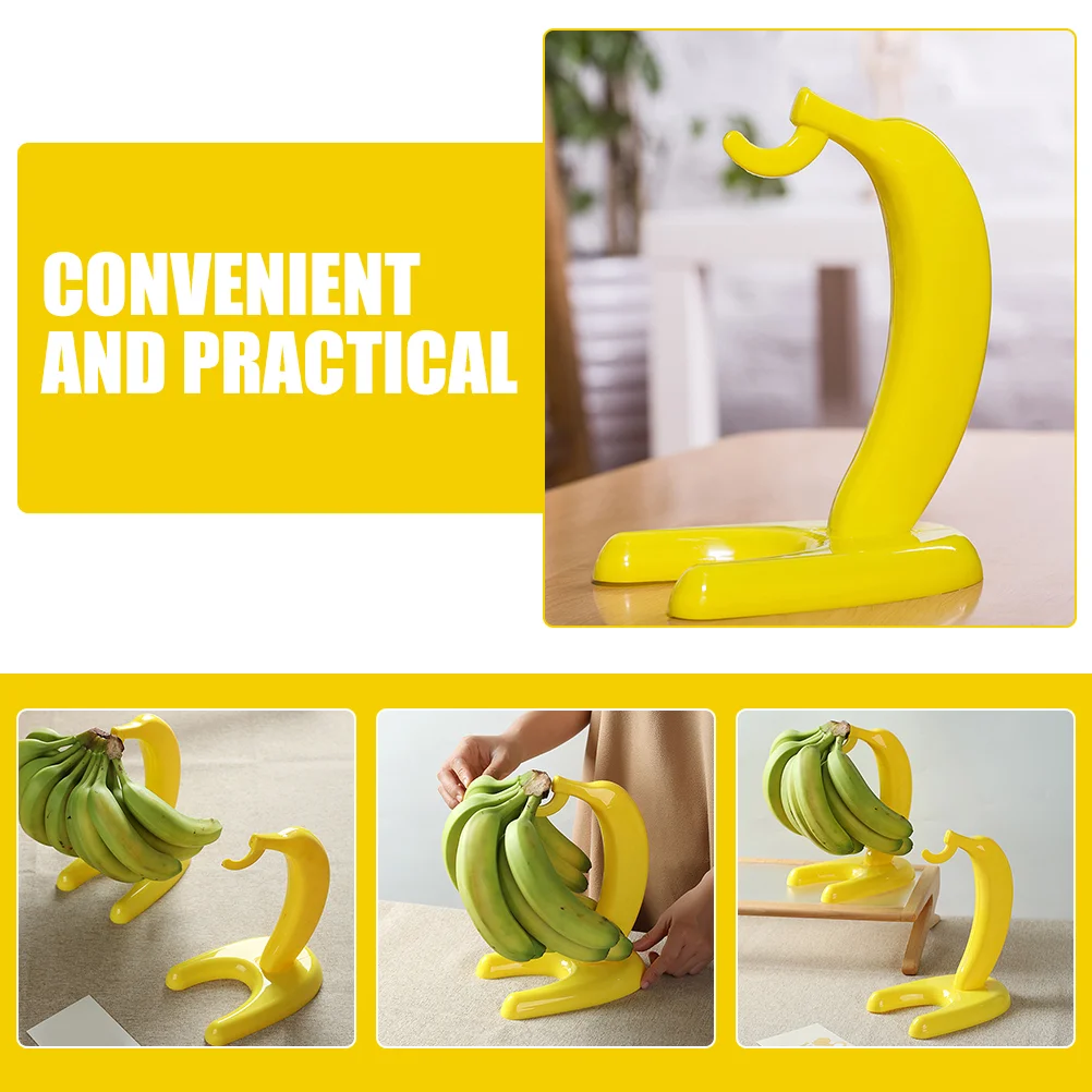 Supporti per piante Gancio per rack per banane da interno Gancio per frutta Base stabile per riporre oggetti da tavolo gialli