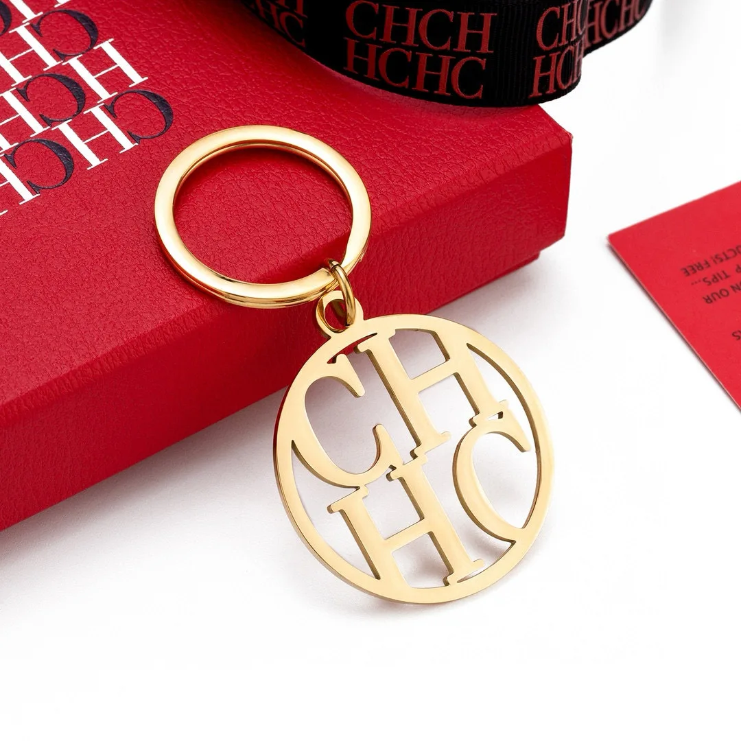 Chaveiro Carolina Herrera, Acessório de Bolsa, Fecho de Bolsa, Acessórios de Joias, Presente Personalizado com Letra Prototípica