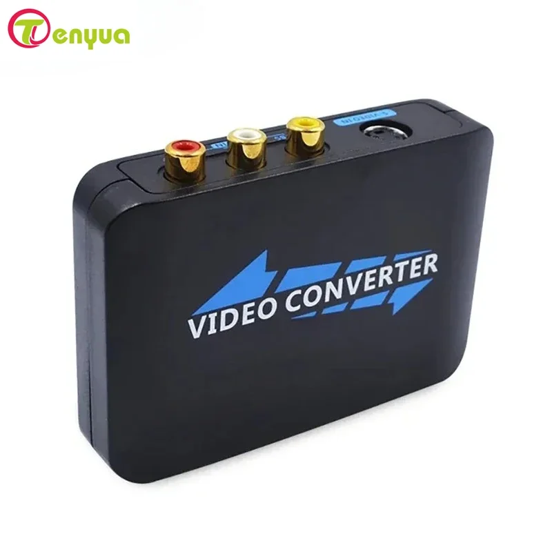 1080P AV CVBS RCA/S-Video إلى HD-متوافق مع فيديو الصوت محور محول صندوق HDTV AV/S-Video إلى HD ل DVD VCR PS2 PS3 Xbox