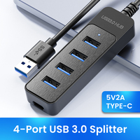 5 Ports USB 3.0 Hub Multi Splitter Extender Type-C HUB Converter Expander for Macbook Pro PC Computers Laptop