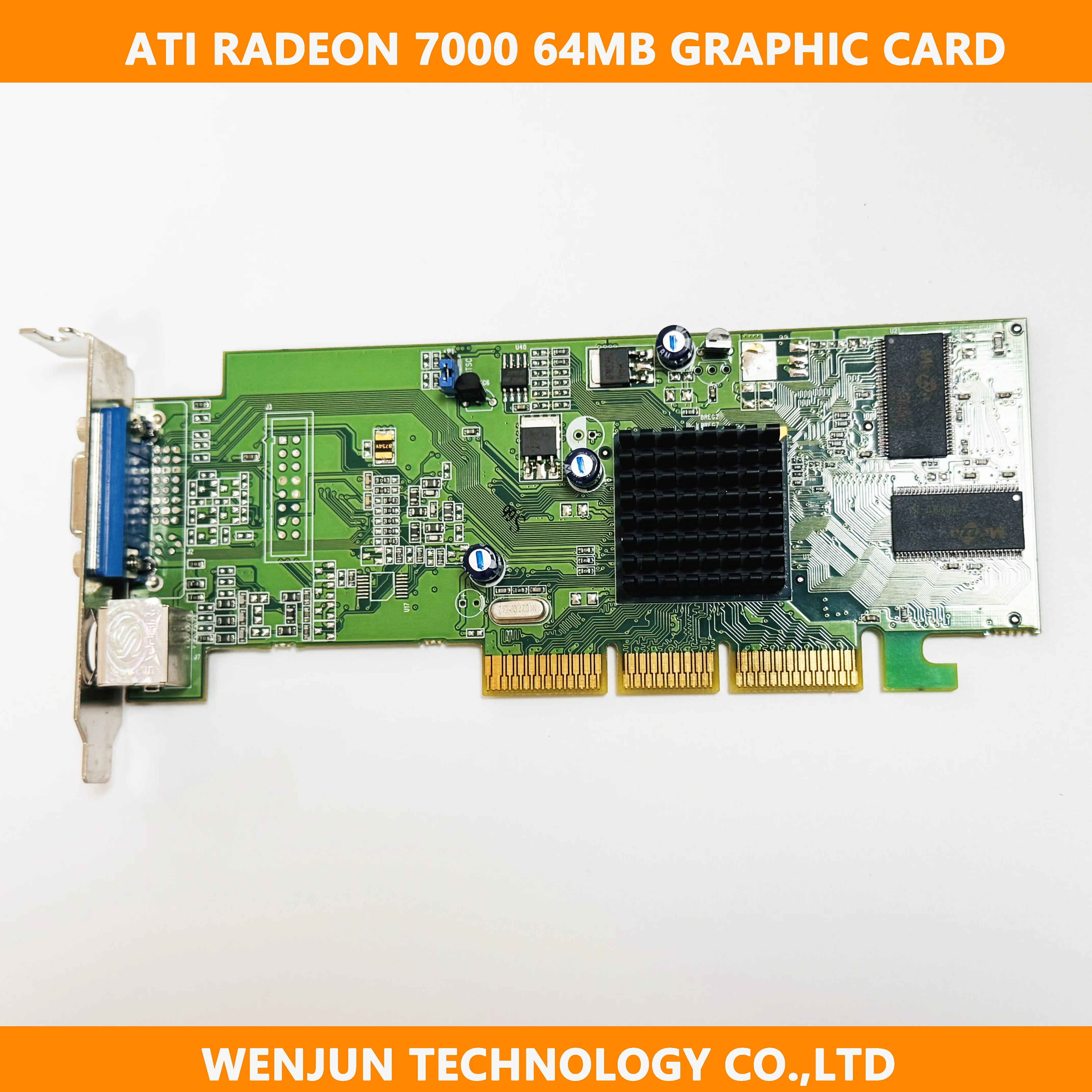 High Quality Brand New ATI Radeon 7000 32MB 64MB 8CM Half Height Graphics Card VGA TVO AGP Video Graphic Card