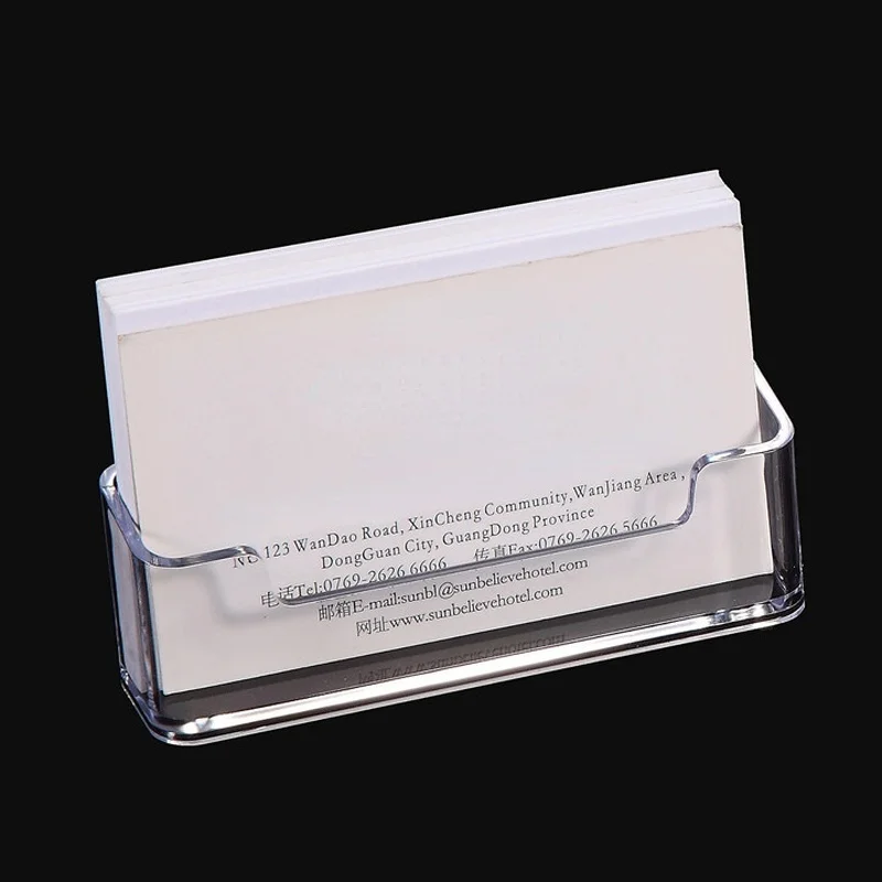 Portable Clear Business Card Holder Display Stand Desk Desktop Countertop Business Card Holder Desk Shelf Box