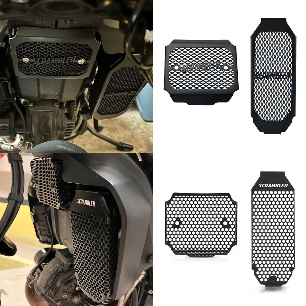 

For Ducati Scrambler800 Scrambler 800 2015 - 2025 Rectifier Radiator Shield Grille Guard Oil Cooler Cover Protector Protection