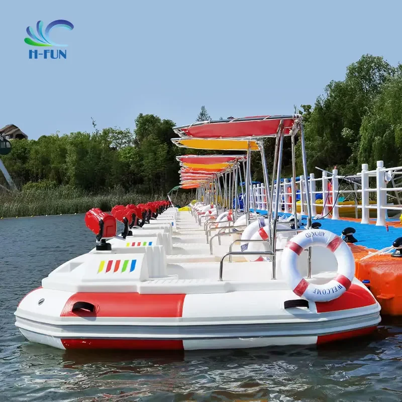 Inflatable outdoor water play equipment bumper boat electric pedal boat water play equipment