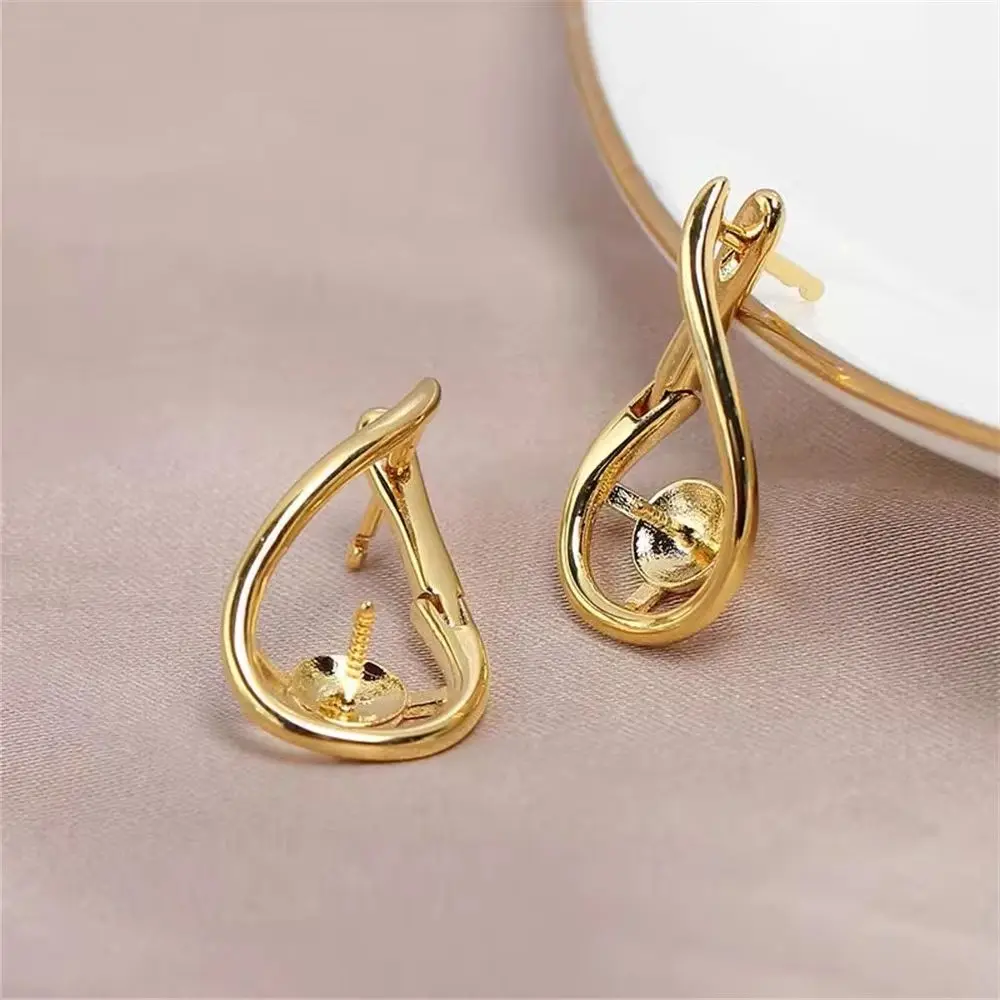 

19 стилей основ для серег-гвоздиков с жемчугом, 14-каратное золото, простые, модные, элегантные, ручной работы, компоненты и фурнитура для изготовления ювелирных изделий своими руками