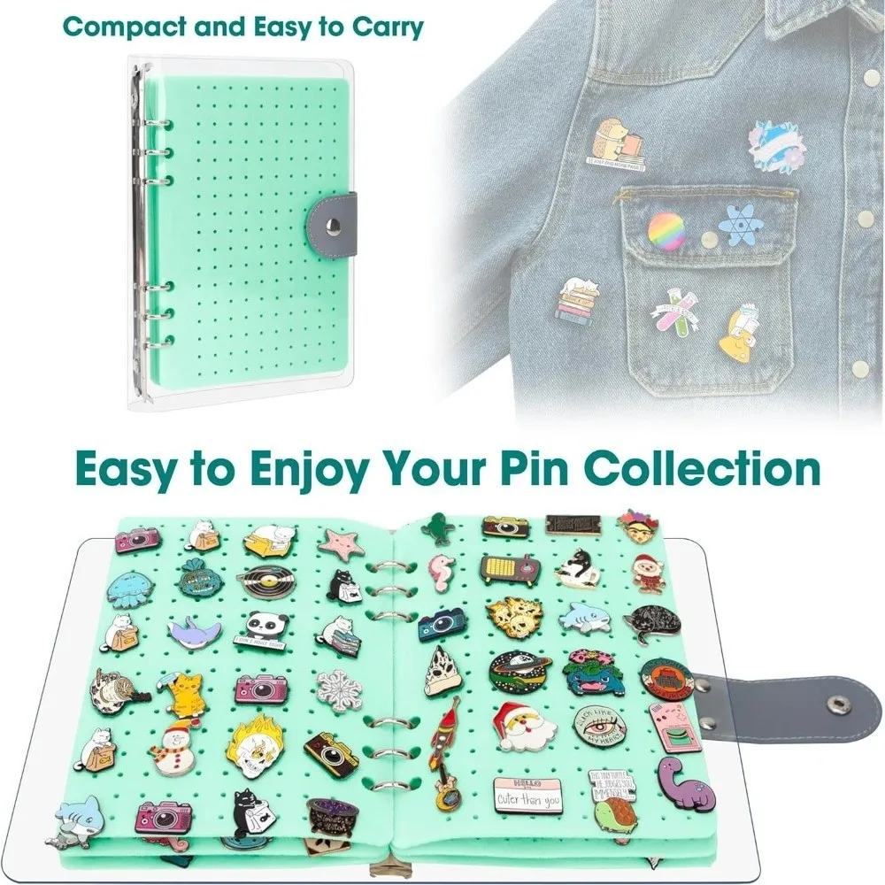 

8 Pages Felt Brooch Storage Book Dust-proof Creative Brooch Display Board Space Saving DIY Badge Charms Organizer