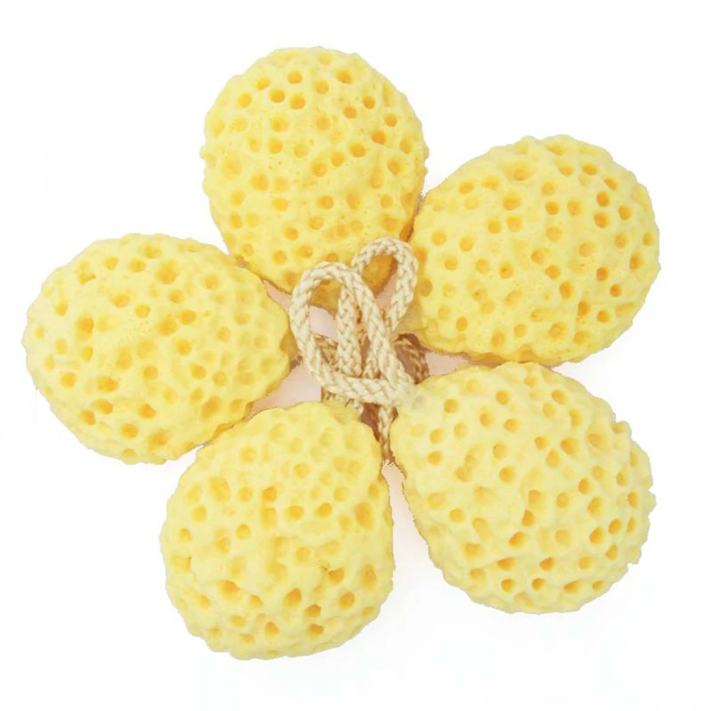 

2Pcs Honeycomb Bath Ball Soft Shower Sponge Gentle Cleansing Body Scrubbing Tool Yellow Orange
