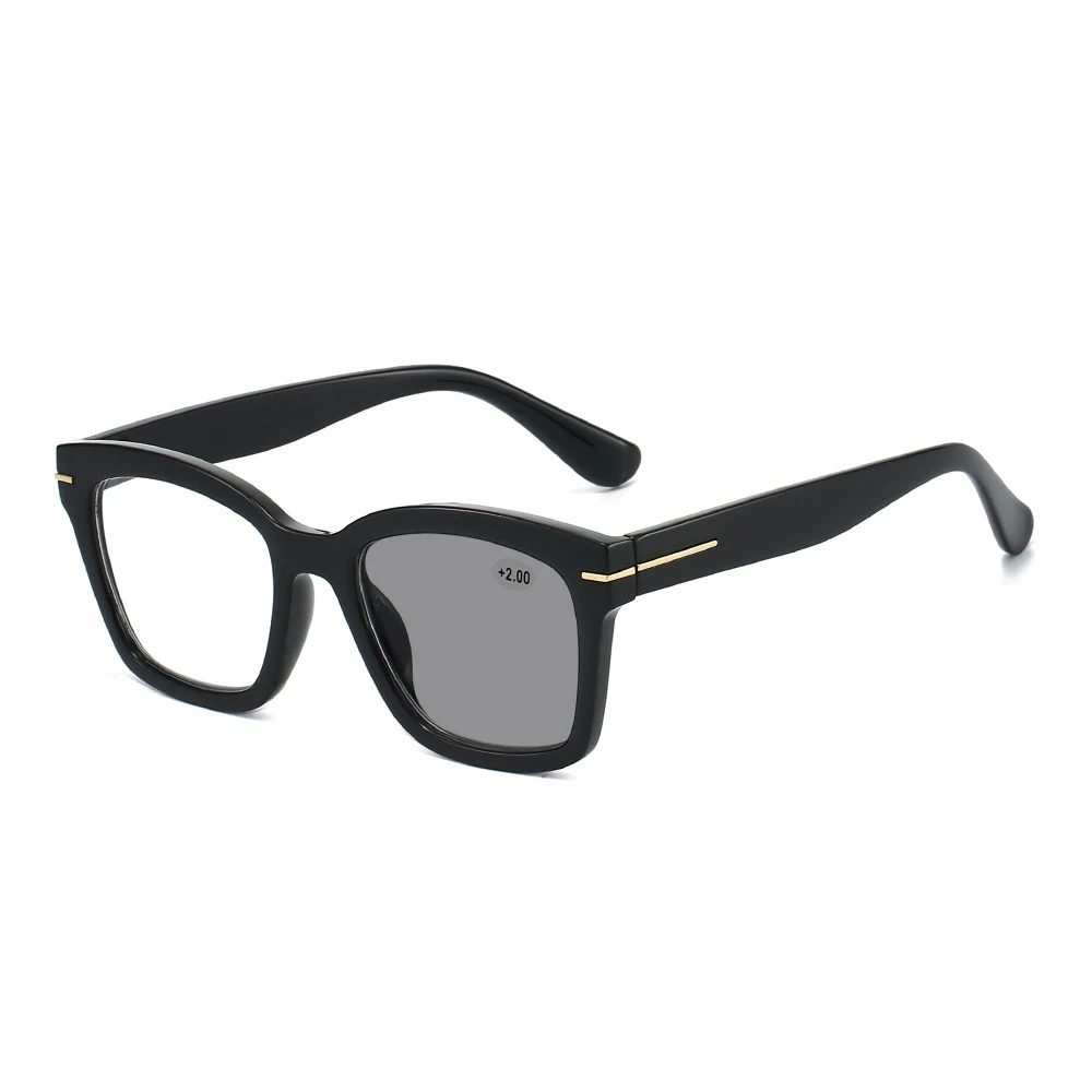 Oversized Frame Photochromic Reading Glasses For Women Light Sensitive Photochromic Presbyopic Glasses 0 +50 +100 ~+250 +400
