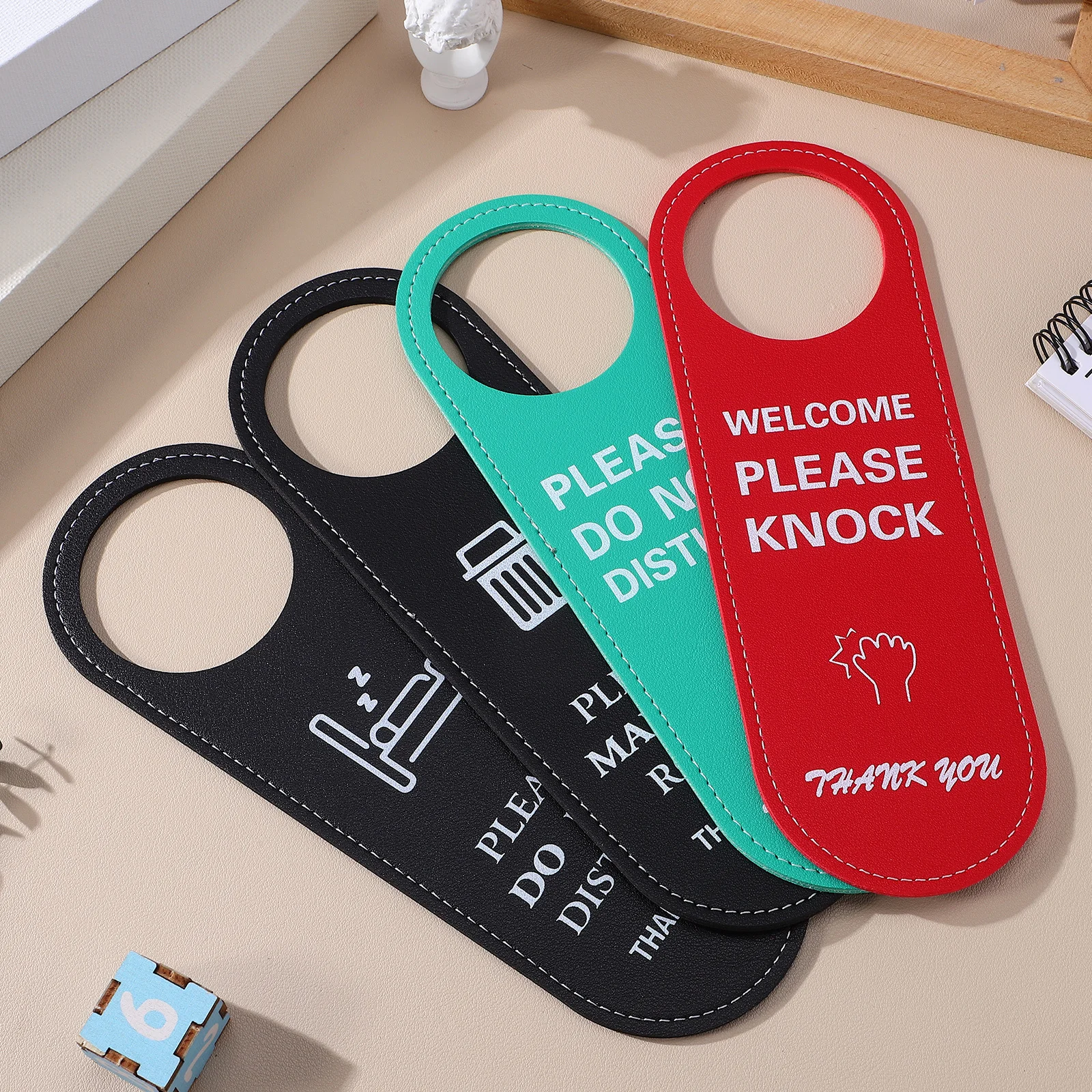 

4 Pcs Do Not Disturb Sign Bedroom Door Warning Hanger Adjustable Double-sided